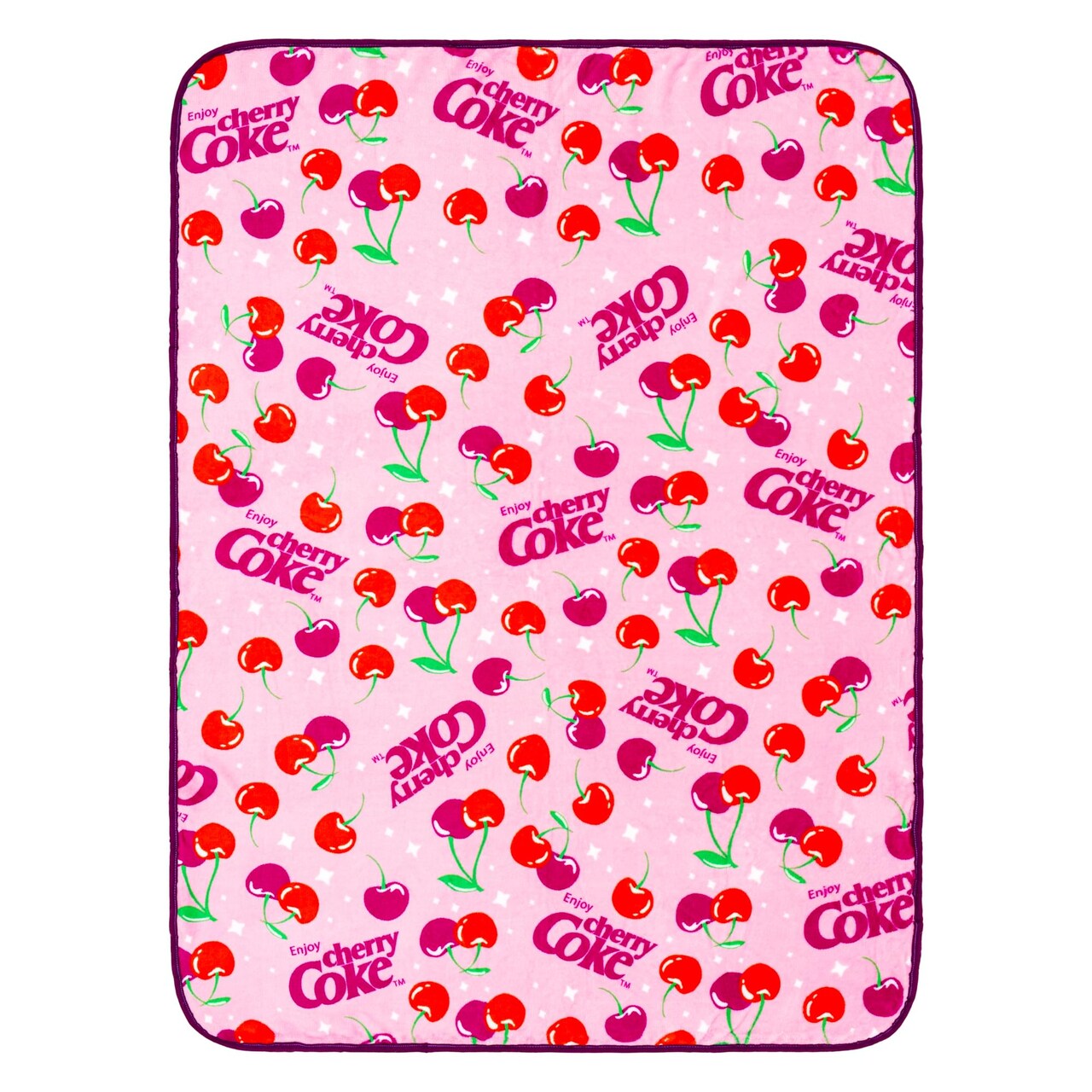 Coca-Cola Cherry Coke Logo Collage Fleece Throw Blanket | 45 x 60 Inches